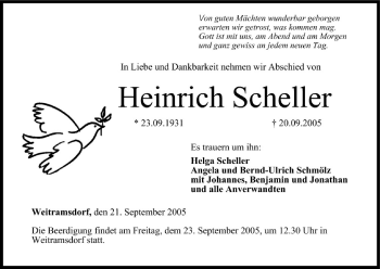 Anzeige von Heinrich Scheller von MGO