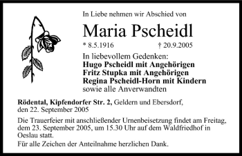 Anzeige von Maria Pscheidl von MGO