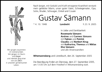 Anzeige von Gustav Sämann von MGO