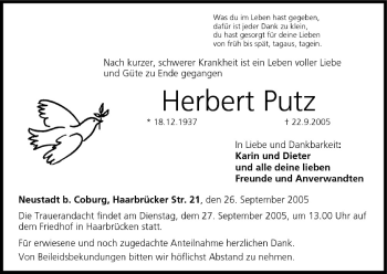 Anzeige von Herbert Putz von MGO