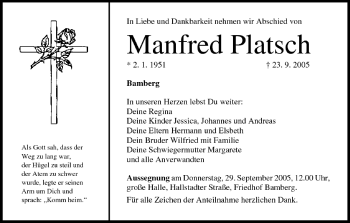 Anzeige von Manfred Platsch von MGO