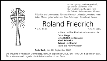Anzeige von Roland Friedrich von MGO