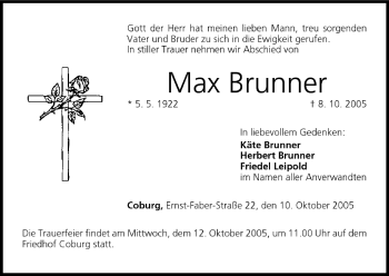 Anzeige von Max Brunner von MGO