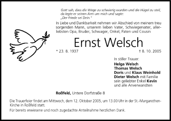 Anzeige von Ernst Welsch von MGO