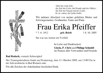 Anzeige von Erika Pfeffer von MGO