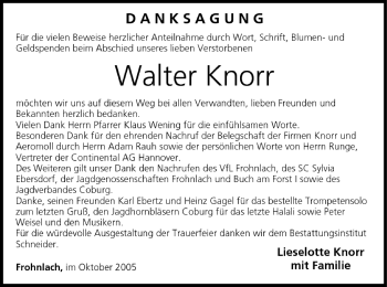 Anzeige von Walter Knorr von MGO
