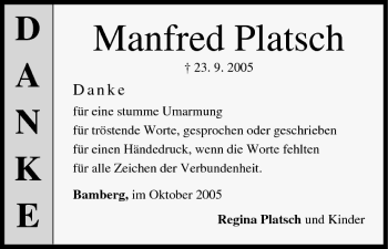 Anzeige von Manfred Platsch von MGO