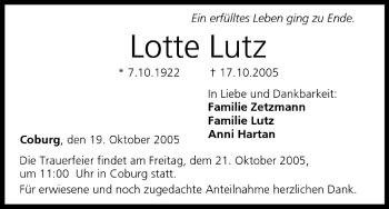 Anzeige von Lotte Lutz von MGO