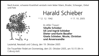 Anzeige von Harald Schieber von MGO