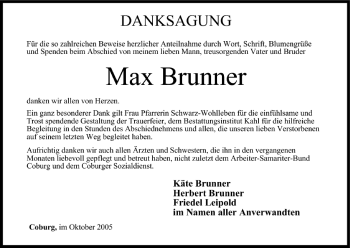 Anzeige von Max Brunner von MGO