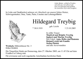 Anzeige von Hildegard Treybig von MGO