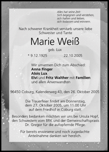 Anzeige von Marie Weiß von MGO