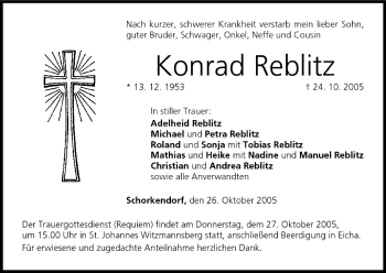 Anzeige von Konrad Reblitz von MGO
