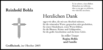 Anzeige von Reinhold Bohla von MGO