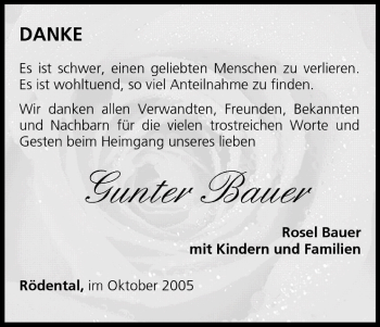 Anzeige von Gunter Bauer von MGO