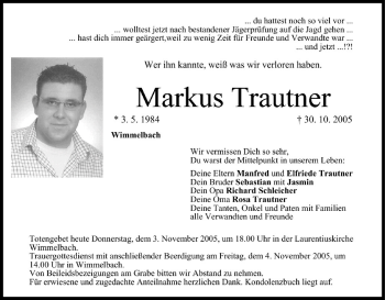Anzeige von Markus Trautner von MGO