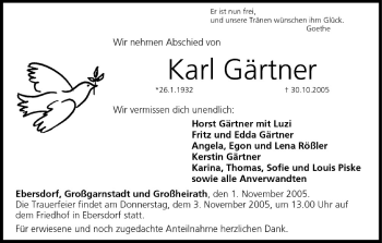 Anzeige von Karl Gärtner von MGO