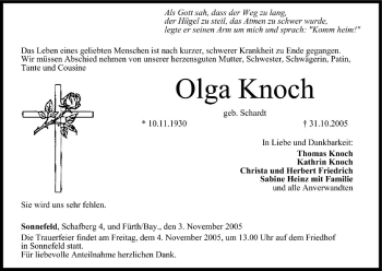 Anzeige von Olga Knoch von MGO