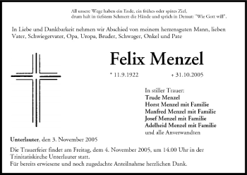Anzeige von Felix Menzel von MGO