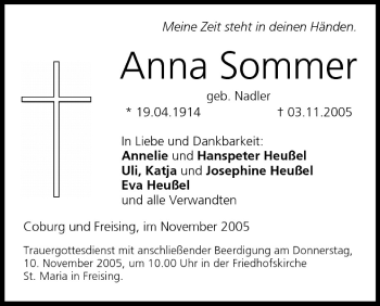 Anzeige von Anna Sommer von MGO
