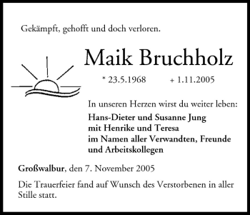 Anzeige von Maik Bruchholz von MGO