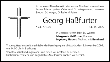 Anzeige von Georg Haßfurter von MGO