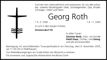 Anzeige von Georg Roth von MGO