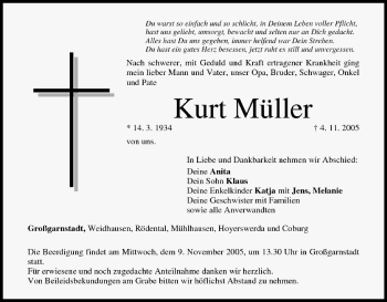 Anzeige von Kurt Müller von MGO