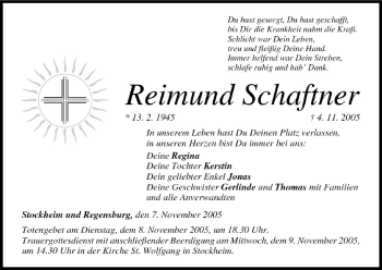 Anzeige von Reimund Schaftner von MGO