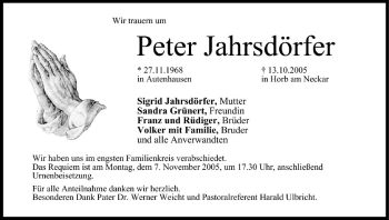 Anzeige von Peter Jahrsdörfer von MGO