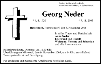 Anzeige von Georg Neder von MGO