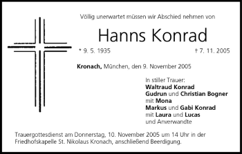 Anzeige von Hanns Konrad von MGO