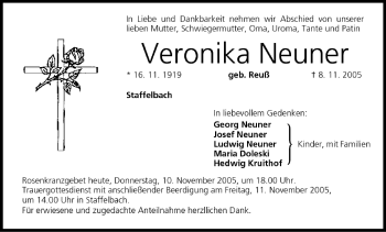 Anzeige von Veronika Neuner von MGO