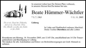 Anzeige von Beate Hümmer-Wächtler von MGO