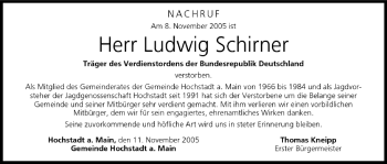 Anzeige von Ludwig Schirner von MGO