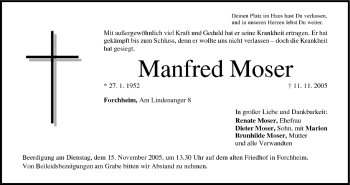 Anzeige von Manfred Moser von MGO