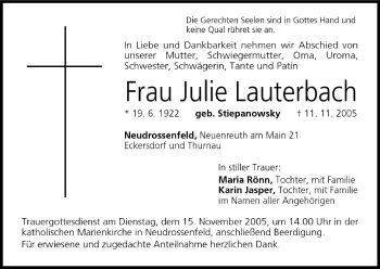 Anzeige von Julie Lauterbach von MGO
