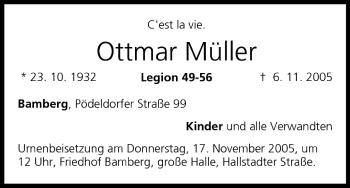 Anzeige von Ottmar Müller von MGO