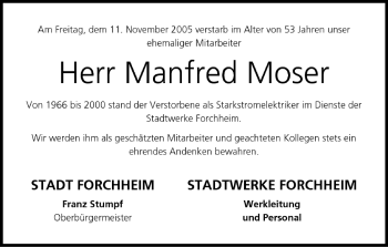 Anzeige von Manfred Moser von MGO