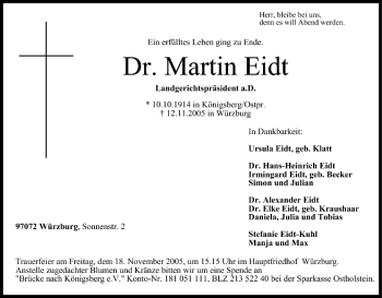 Anzeige von Martin Eidt von MGO
