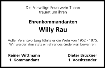 Anzeige von Willy Rau von MGO