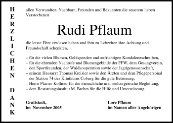 Anzeige von Rudi Pflaum von MGO