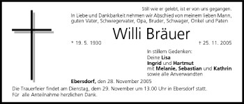 Anzeige von Willi Bräuer von MGO