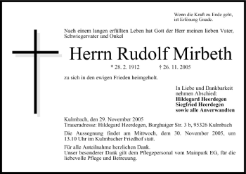 Anzeige von Rudolf Mirbeth von MGO