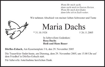 Anzeige von Maria Dachs von MGO