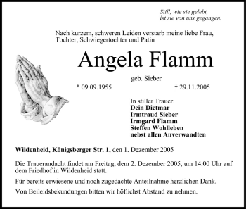 Anzeige von Angela Flamm von MGO