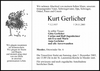 Anzeige von Kurt Gerlicher von MGO