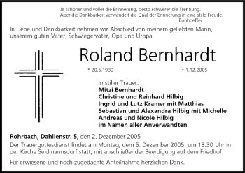 Anzeige von Roland Bernhardt von MGO