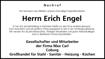 Anzeige von Erich Engel von MGO