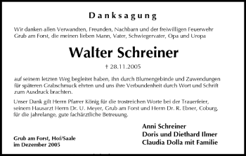 Anzeige von Walter Schreiner von MGO